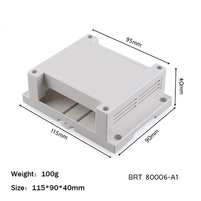 Πλαστικό κιβώτιο συνδέσεων ABS συνημμένων ραγών DIN για το ηλεκτρονικό πλαίσιο 115*90*40mm διανομής δύναμης